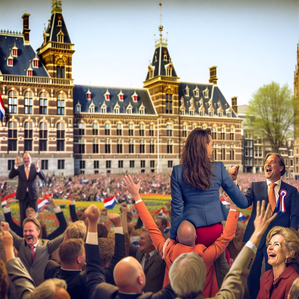 Dutch Election Results: D66 Triumphs 5 D66 victory celebration at Dutch parliament, Netherlands election 2025