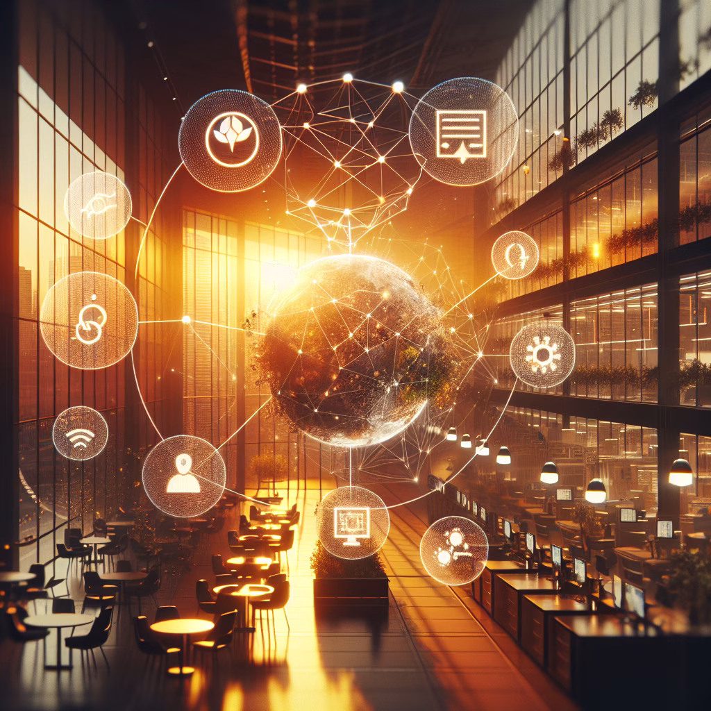 AI's Role in Transforming the Workforce by 2025 5 AI systems blend with nature, symbolizing workforce transformation