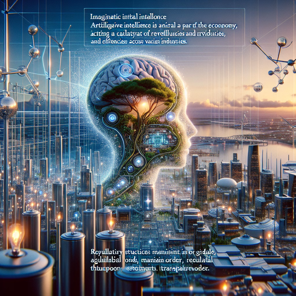 AI as economic force in 2025 with data streams and renewable energy