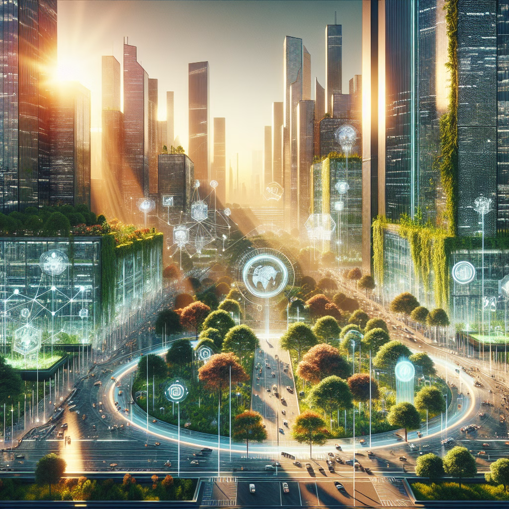 AI Revolutionizes Business Growth in 2025 5 Futuristic city with AI systems and greenery, symbolizing AI business transformation.