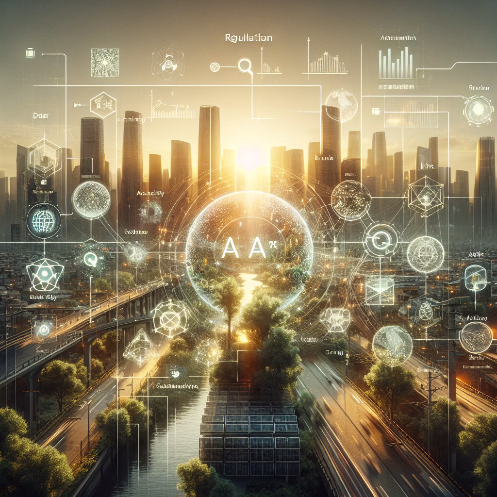 China's AI Plus initiative blending technology and sustainability in urban setting.