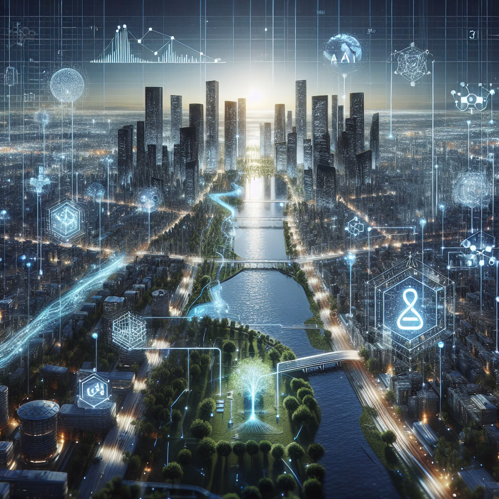 AI's Transformative Impact on Scientific Software in 2025 5 AI's role in 2025 scientific software with transparent data streams and urban symmetry.