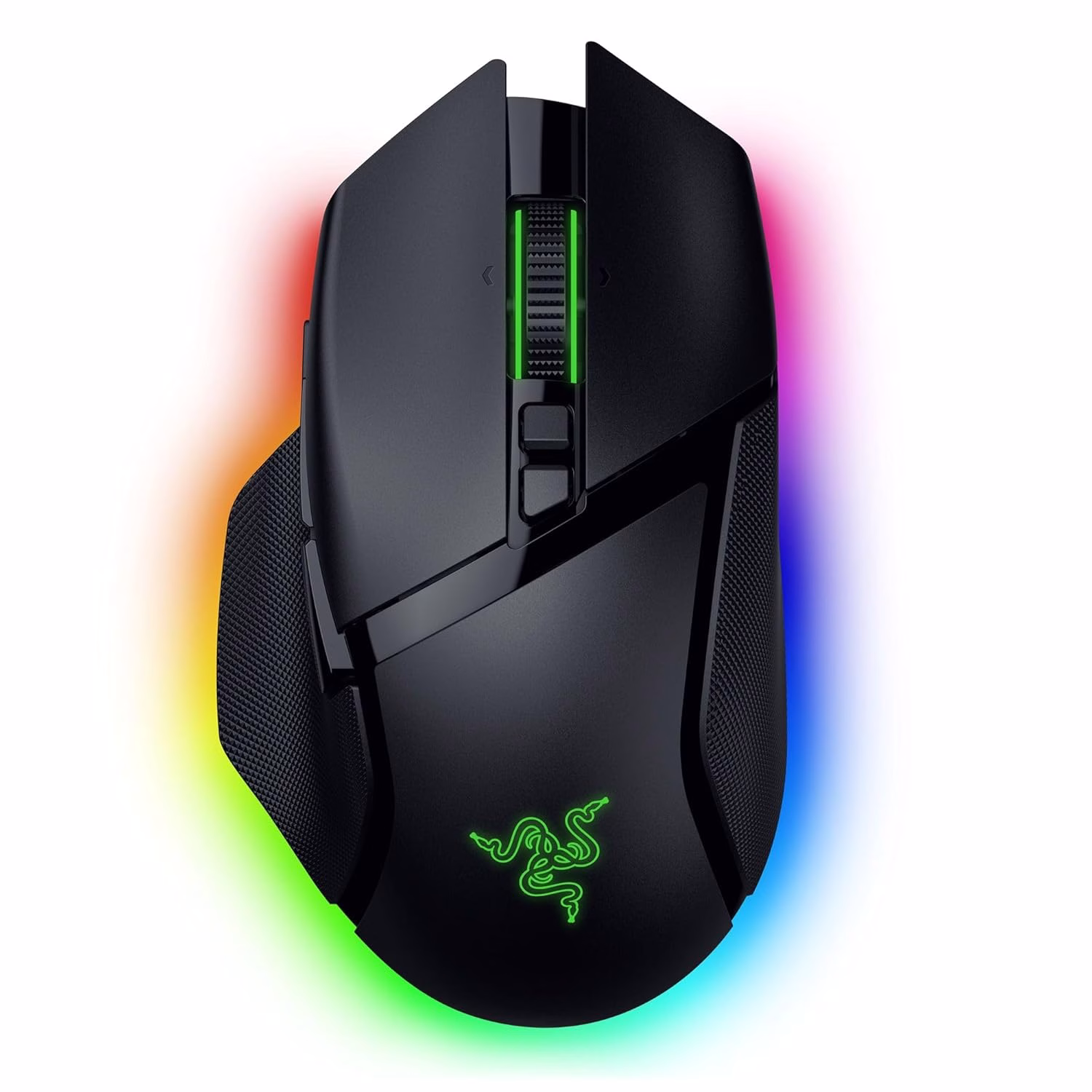 Wireless gaming mouse with ergonomic shape and RGB lighting