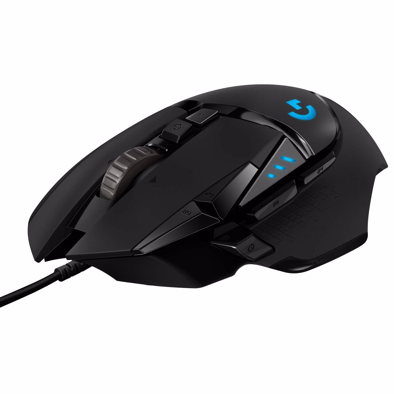 Wireless gaming mouse with side buttons and RGB accents