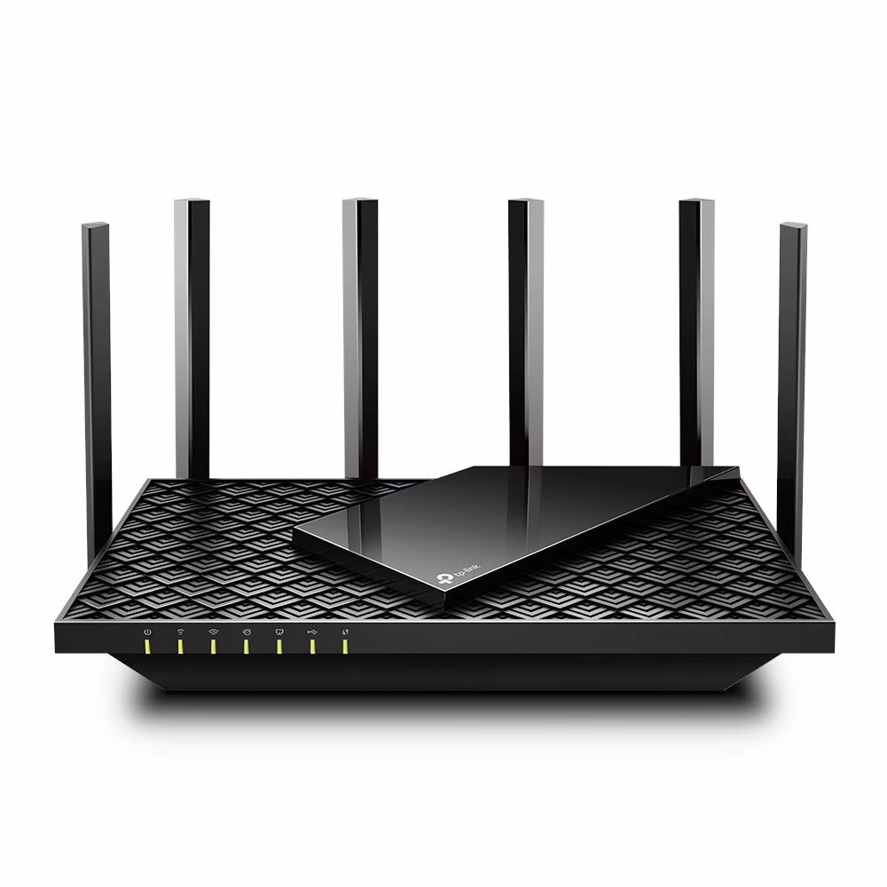 Dual-band TP-Link router with four external antennas, black
