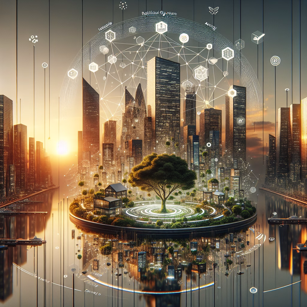 AI drives financial inclusion with personalized, sustainable tech in urban setting.