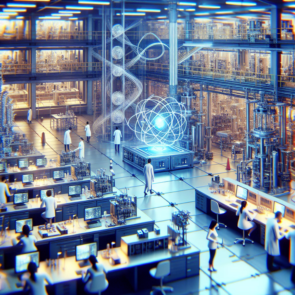 Researchers in quantum lab mitigating decoherence in quantum phase space.