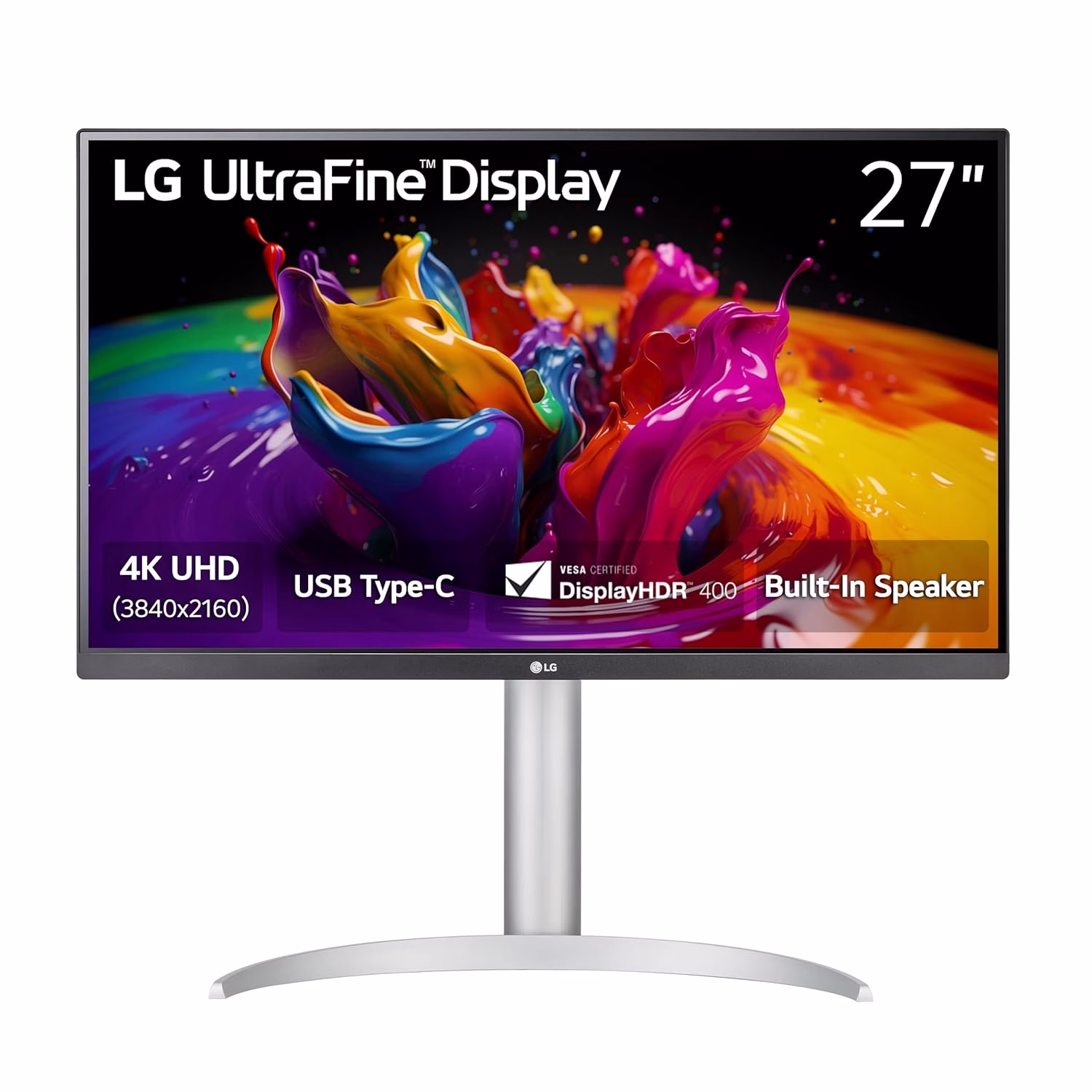 27-inch IPS monitor in metallic gray